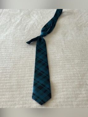 Teal Plaid Men's Necktie - Unbranded
